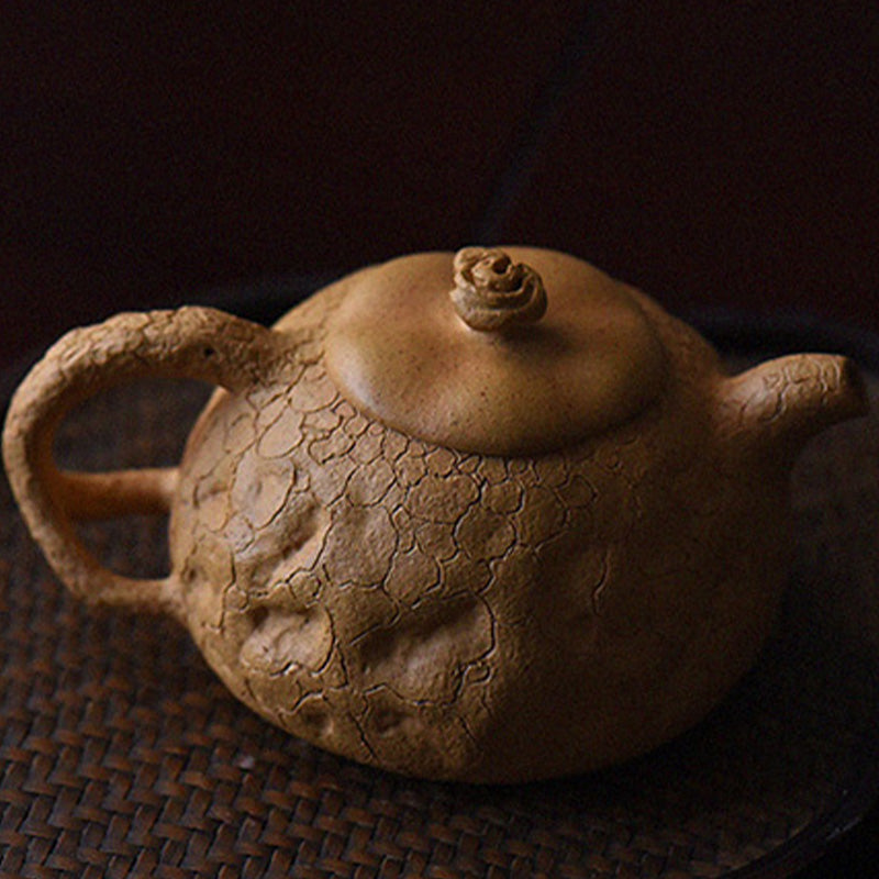 Nimara Ritual Handmade Vintage Tree Texture Purple Clay Kung Fu Teapot 220ml