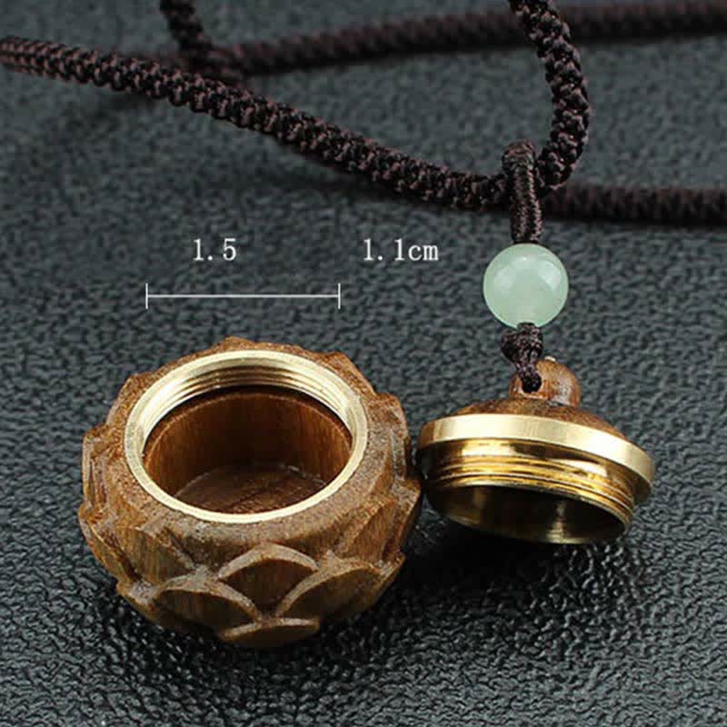 Nimara Ritual Tibet Green Sandalwood Rosewood Om Mani Padme Hum Lotus Positive Soothing Necklace Pendant