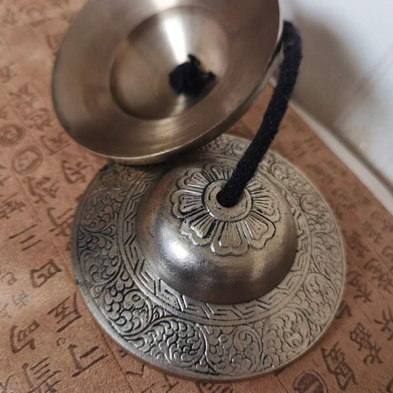 Nimara Ritual Tibetan Tingsha Bell Auspicious Cloud Six True Words Copper Wealth Decoration
