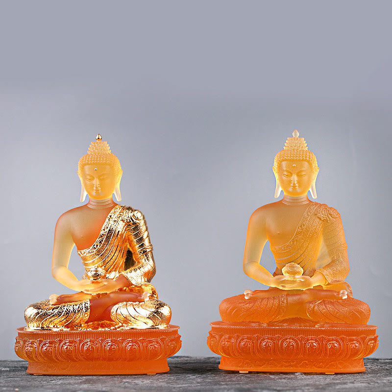 Nimara Ritual Buddha Handmade Figurine Liuli Art Piece Serenity Statue Home Offering Decoration