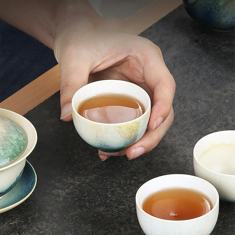 Nimara Ritual Creative Green Ceramic Teacup Kung Fu Tea Cups