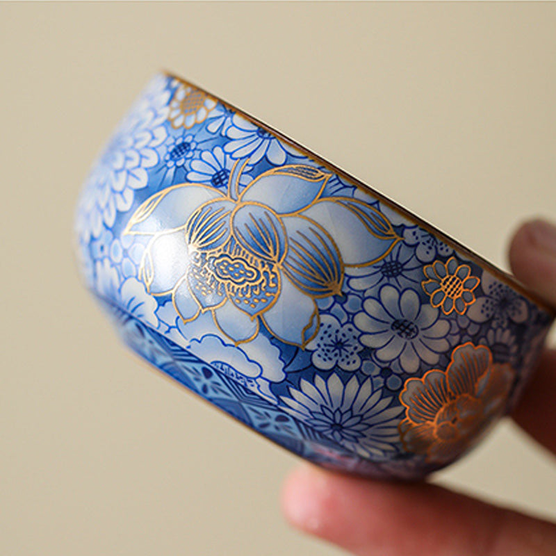 Nimara Ritual Lotus Chrysanthemum Plum Blossom Flower Teacup Kung Fu Tea Cup Teapot