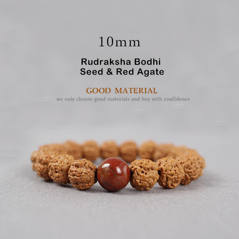Nimara Ritual Tibet Rudraksha Bodhi Seed Dzi Bead Amber Turquoise Wealth Bracelet