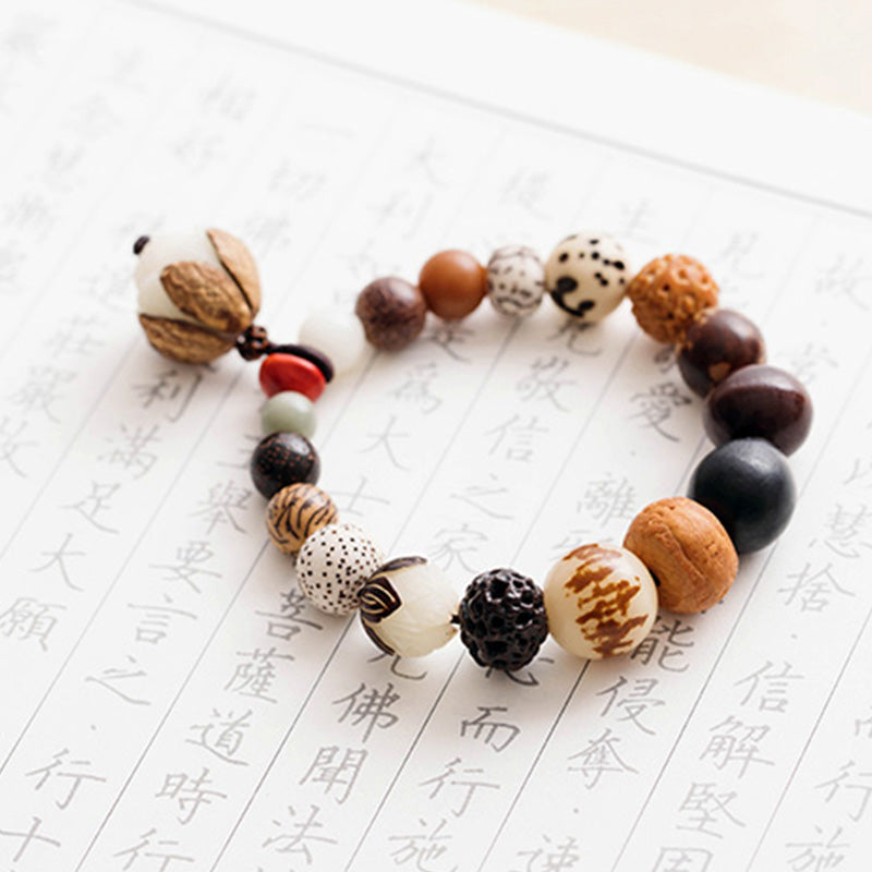 Nimara Ritual Bodhi Seed Lotus Wisdom Peace Wrist Mala Bracelet