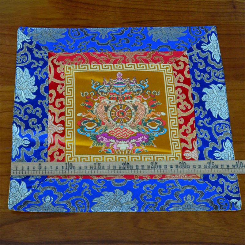 Nimara Ritual Prayer Altar Mat Meditation Strength Endless Knot Vajra Man-Bcu Kalachakra Auspicious Symbols