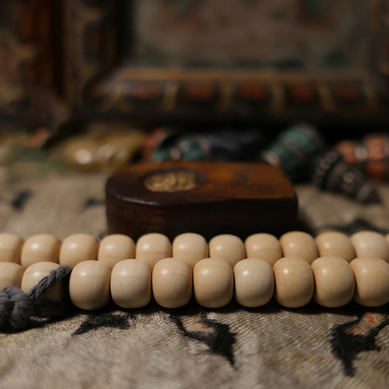 Nimara Ritual 108 Mala Beads Abelia Biflora Wood Warding Off Evil Spirits Wrist Mala