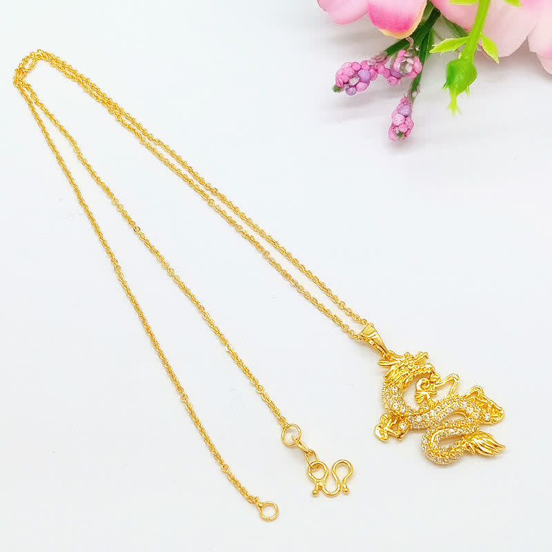 Nimara Ritual Gold Dragon Protection Necklace Pendant
