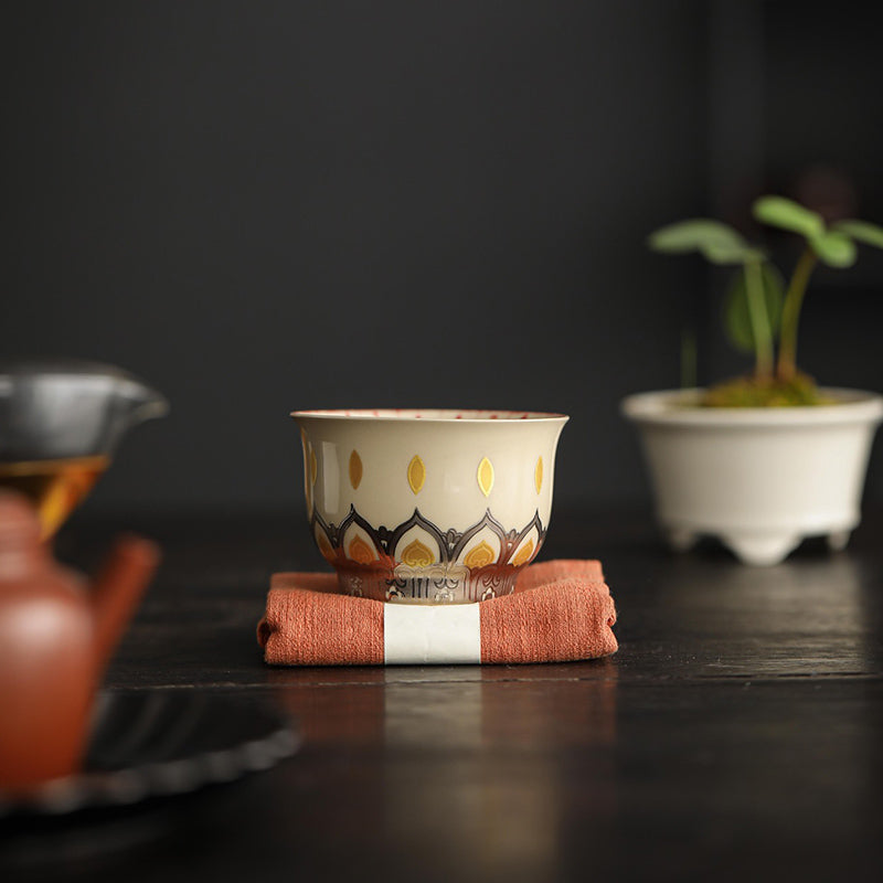 Nimara Ritual Dunhuang Color Thousand Buddhas Teacup Kung Fu Tea Cup 100ml