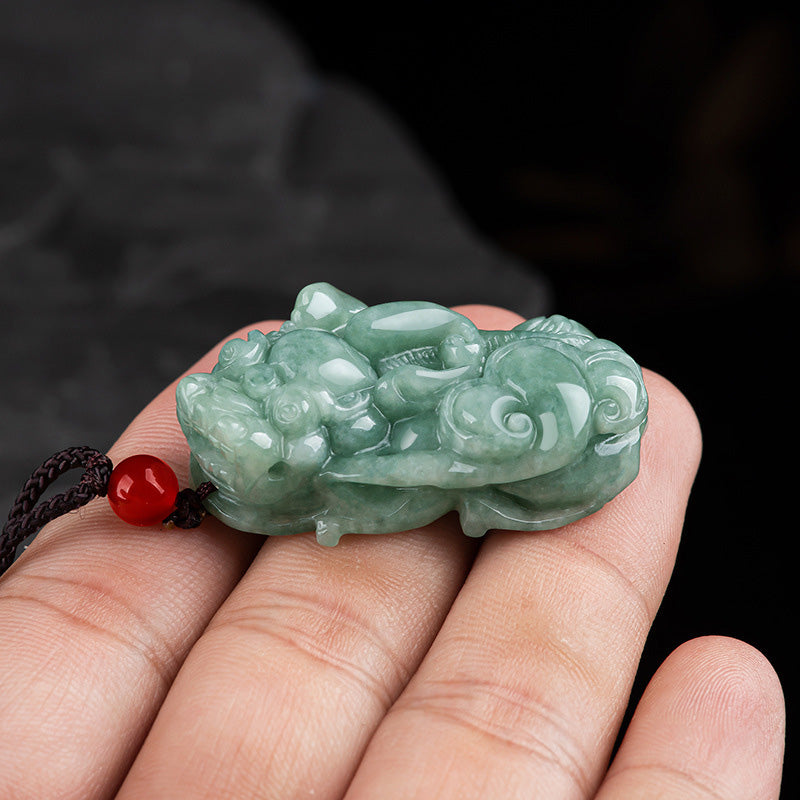 Nimara Ritual Jade PiXiu Wealth Luck String Necklace Pendant