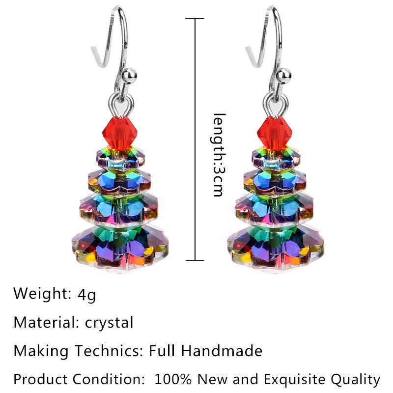 Nimara Ritual Various Crystals Christmas Tree Amethyst Peace Healing Drop Earrings