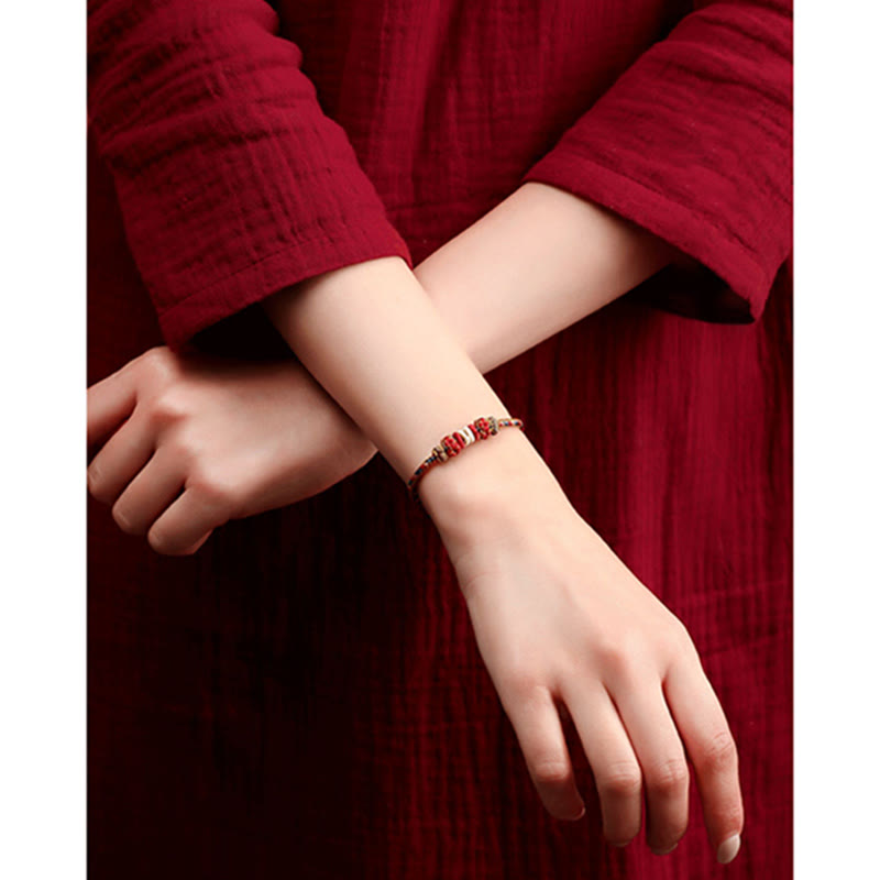 Nimara Ritual Handmade Dunhuang Color Luck Braid String Bracelet