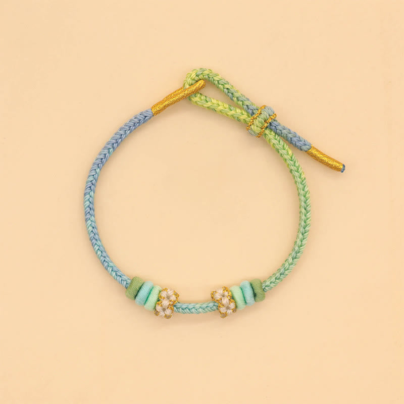 Nimara Ritual Handmade Eight Thread Peace Knot Peach Blossom Knot Luck Rope Braided Bracelet