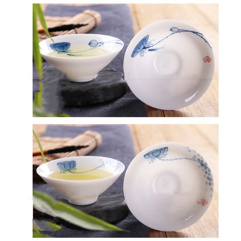 Nimara Ritual Vintage Plum Orchid Bamboo Chrysanthemum Lotus Koi Fish Ceramic Teacup Kung Fu Tea Cups