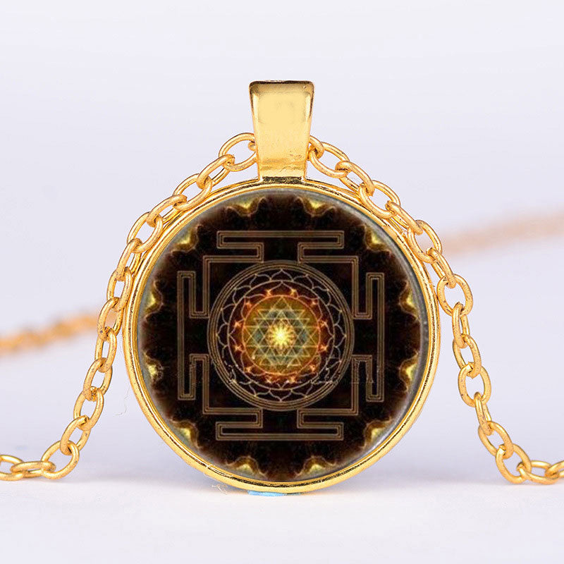 Nimara Ritual Sacred Sri Yantra Time Gemstone Necklace