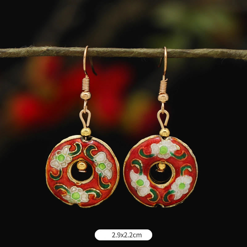 Nimara Ritual Lotus Butterfly Flower Alloy Copper Enlightenment Drop Earrings