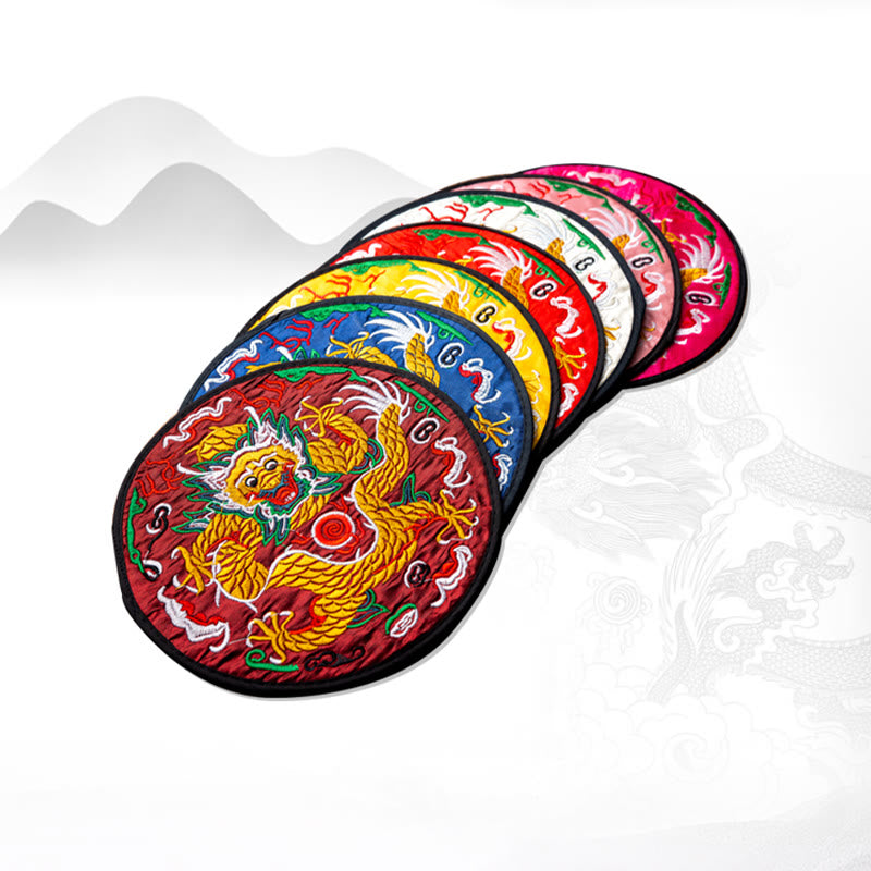 Nimara Ritual Dragon Embroidery Cup Mat Pad Tea Cup Coaster Kung Fu Tea Mat