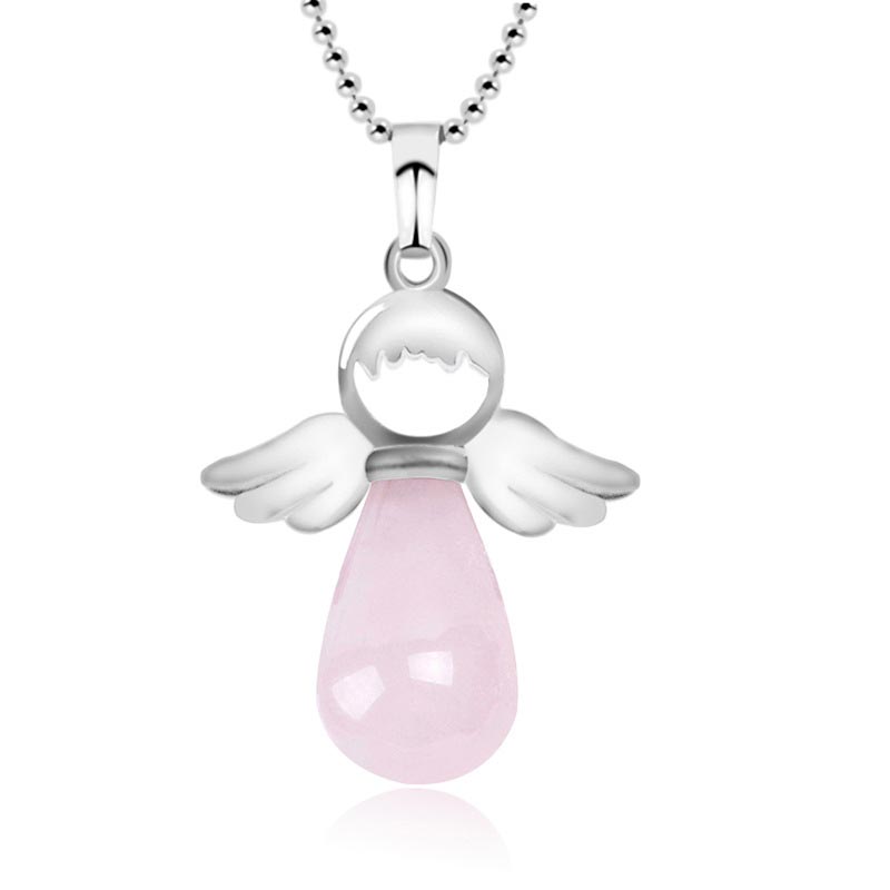 Nimara Ritual Little Angel Wings Natural Crystal Luck Necklace Pendant