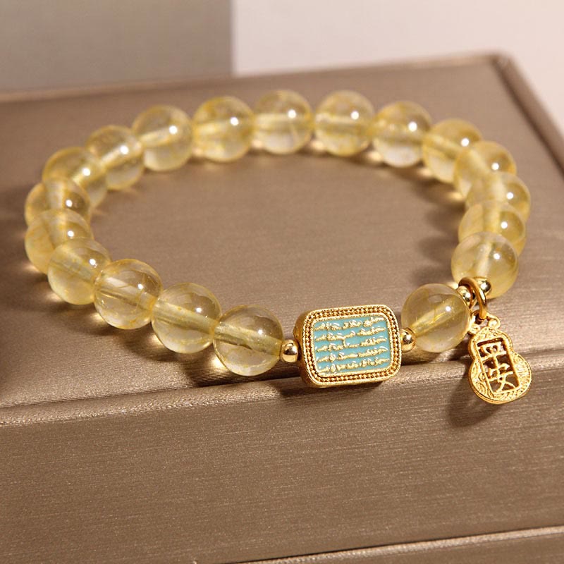 Nimara Ritual Natural Citrine Five Scriptures Generosity Bracelet