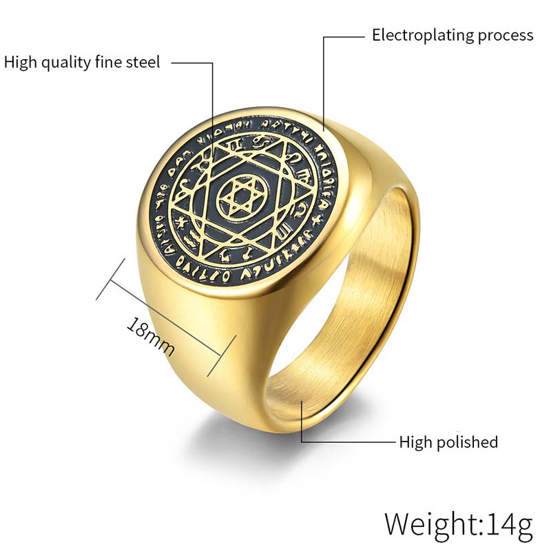 Nimara Ritual 12 Constellations of the Zodiac Star of David Protection Ring