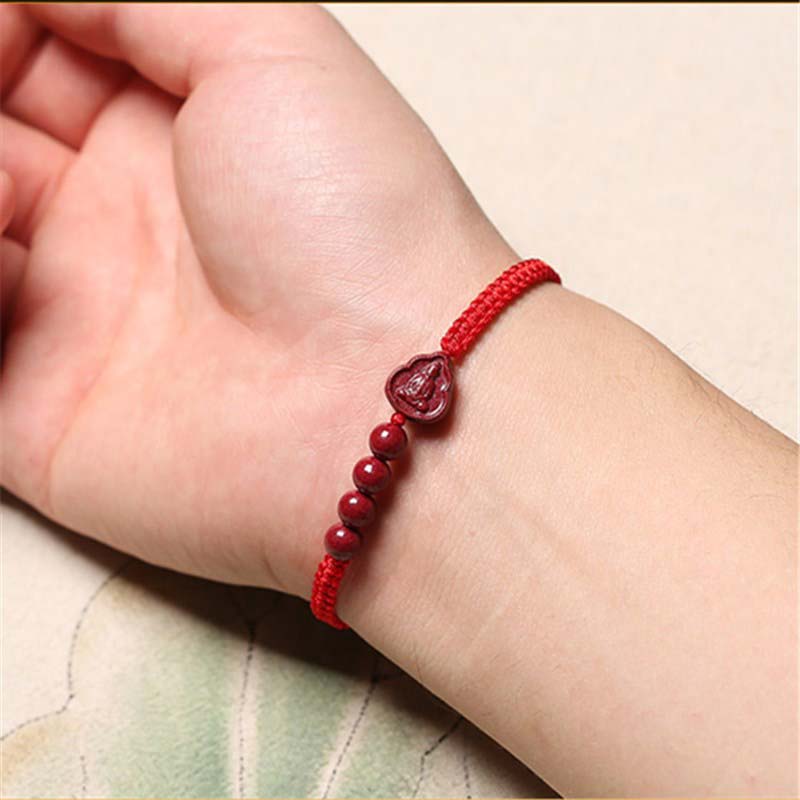 Nimara Ritual Laughing Buddha Avalokitesvara Cinnabar Blessing String Bracelet