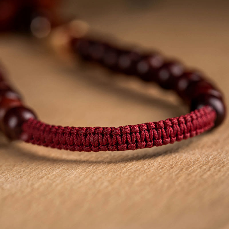Nimara Ritual Tibetan Small Leaf Red Sandalwood Lotus Cinnabar Sachet Protection Tassel Car Hanging Decoration