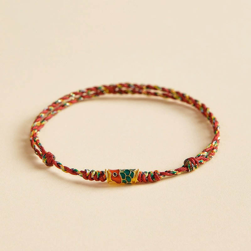 Nimara Ritual Handcrafted Koi Fish Wealth Prosperity Braided Rope Bracelet