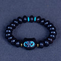 Nimara Ritual Ebony Wood Liuli Glass Lovely Cat Peace Balance Bracelet