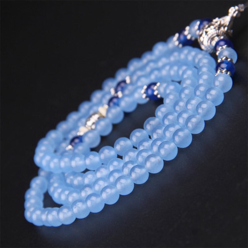 Nimara Ritual 108 Beads Blue Crystal Healing Bracelet Mala