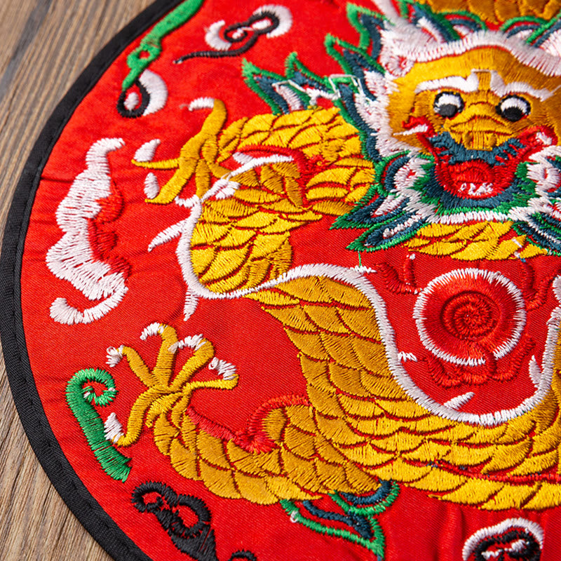 Nimara Ritual Dragon Embroidery Cup Mat Pad Tea Cup Coaster Kung Fu Tea Mat