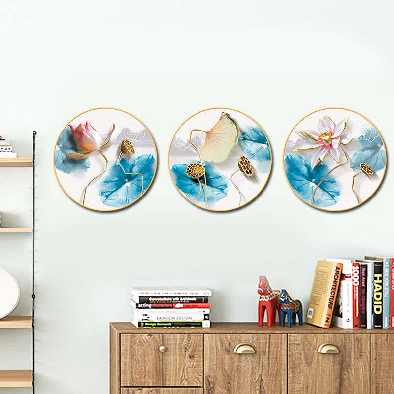 Nimara Ritual 3Pcs Lotus Flower Meditation Enlightenment Wall Art Stickers