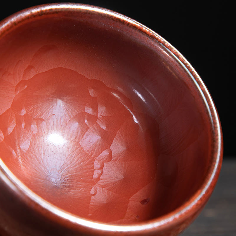 Nimara Ritual Handmade Chinese Jianzhan Lotus Design Ceramic Teacup Kung Fu Tea Cup