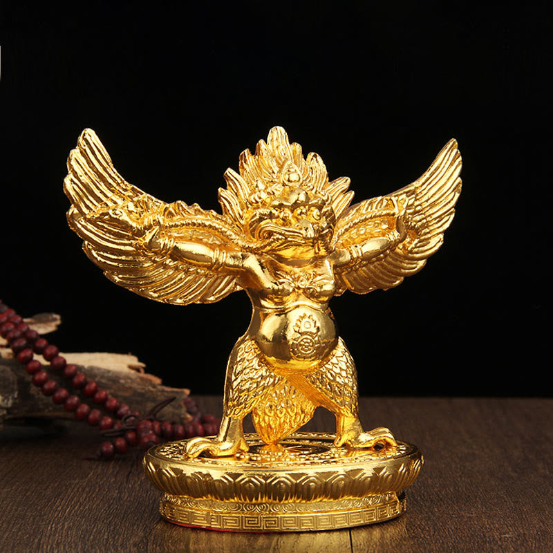 Nimara Ritual Tibetan Gold Garuda Bird Alloy Protection Home Decoration