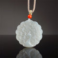 Nimara Ritual White Jade Peacock Protection Blessing Necklace Pendant