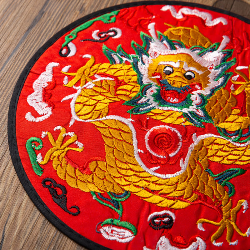 Nimara Ritual Dragon Embroidery Cup Mat Pad Tea Cup Coaster Kung Fu Tea Mat