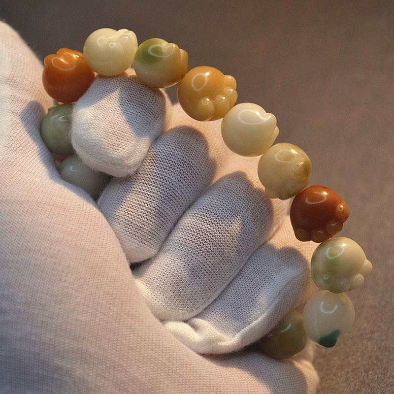 Nimara Ritual Multilayered Bodhi Seed Cute Cat Paw Calm Harmony Bracelet