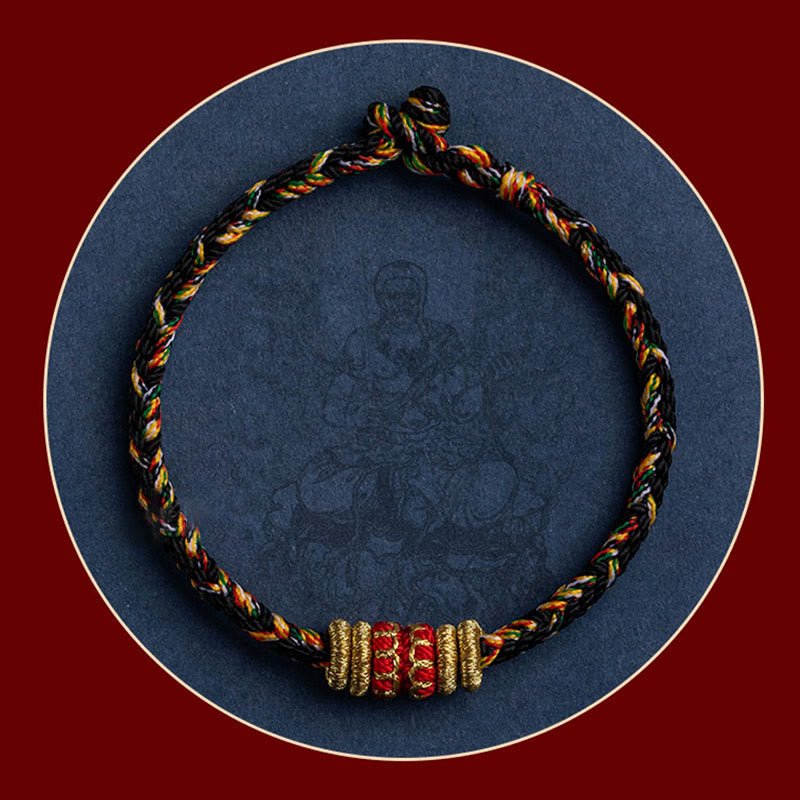 Nimara Ritual Tibet Handmade Chinese Zodiac Natal Buddha Luck Strength Braided String Bracelet