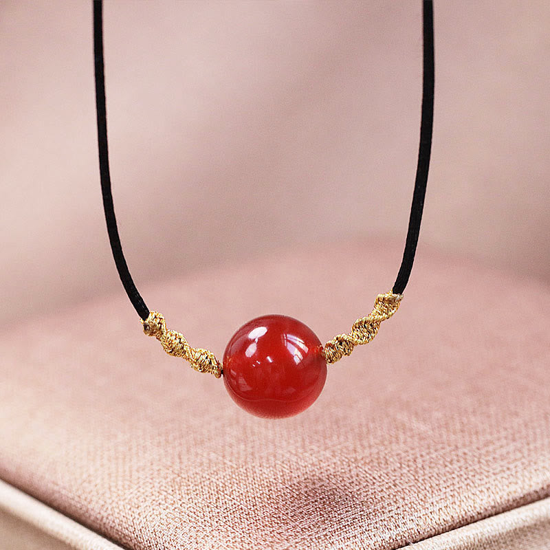 Nimara Ritual Natural Red Agate Chalcedony Self-acceptance Confidence String Bead Bracelet Necklace Pendant