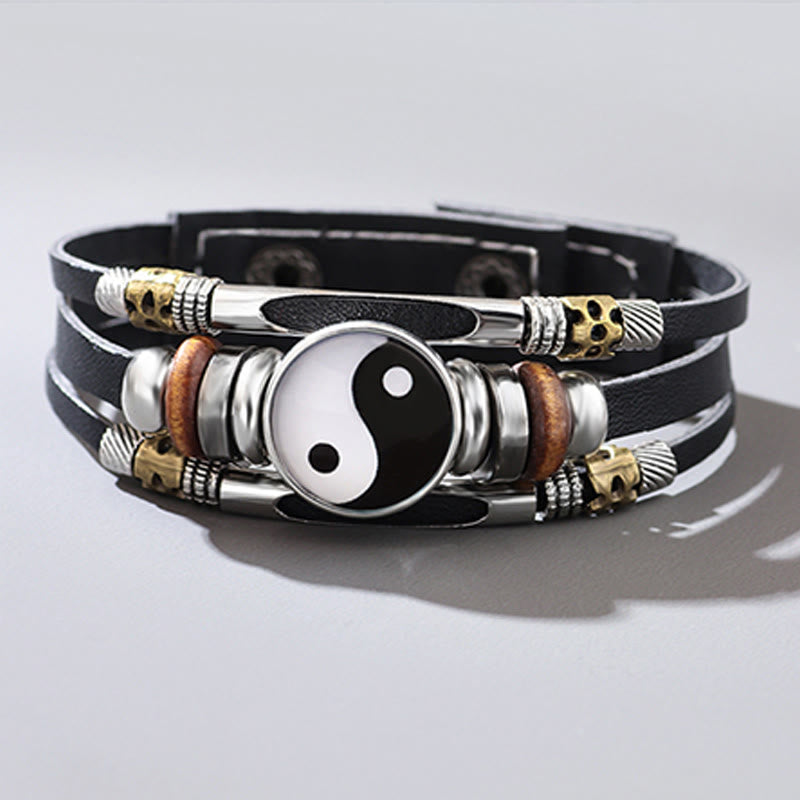 Nimara Ritual Yin Yang Leather Balance Bracelet