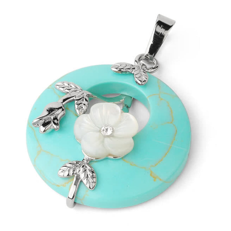 Nimara Ritual Various Crystal Amethyst Green Aventurine Flower Healing Necklace Pendant