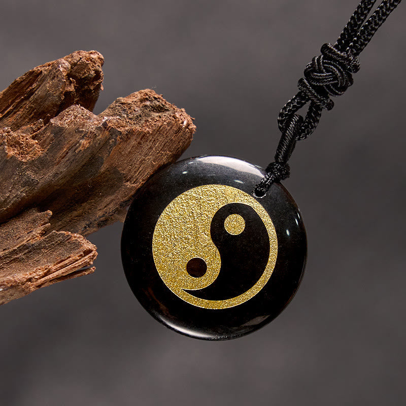 Nimara Ritual Various Crystal Amethyst Tiger Eye Green Aventurine Yin Yang Spiritual Necklace Pendant
