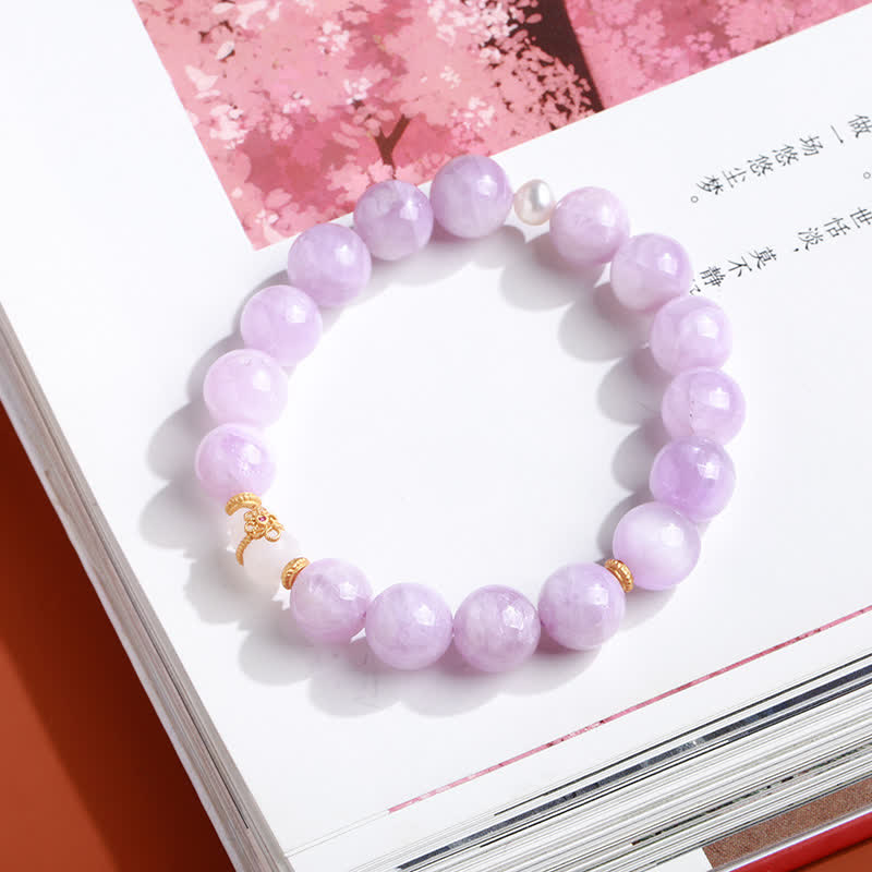 Nimara Ritual Kunzite Hetian White Jade Gourd Love Spiritual Growth Bracelet