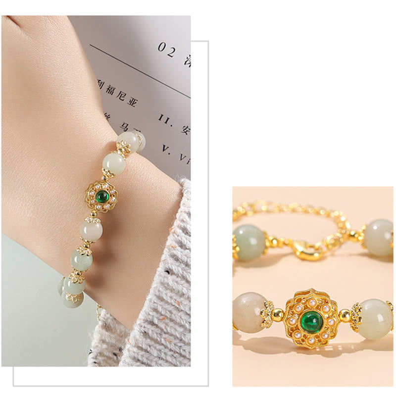 Nimara Ritual Natural Jade Prosperity Bead Chain Bracelet