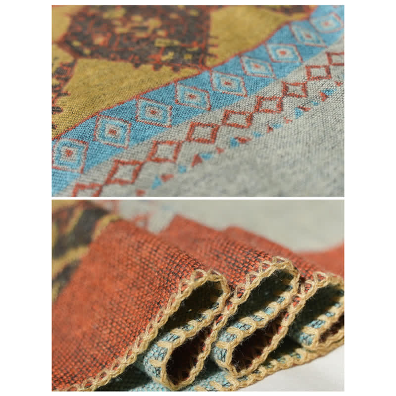 Nimara Ritual Tibetan Shawl Diamond Pattern Winter Warm Cloak Scarf