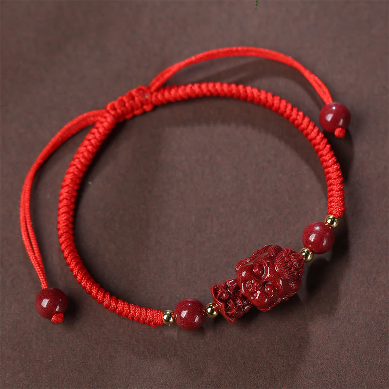 Nimara Ritual Chinese Zodiac Natal Buddha Cinnabar Amulet Blessing String Bracelet