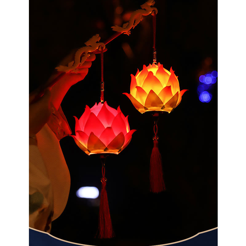 Nimara Ritual DIY Lotus Flower Dragon Lantern Tassel Lamp Decoration