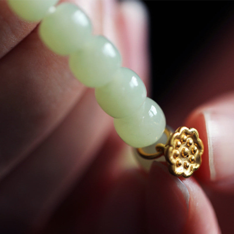Nimara Ritual Jade Lotus Abundance Adjustable Bracelet