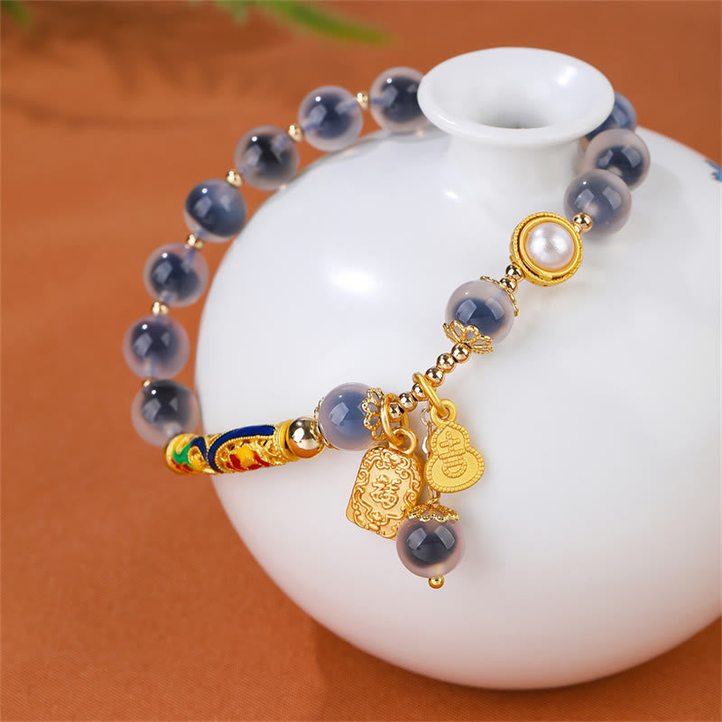 Nimara Ritual Natural Blue Candy Agate Amulet Strength Bracelet