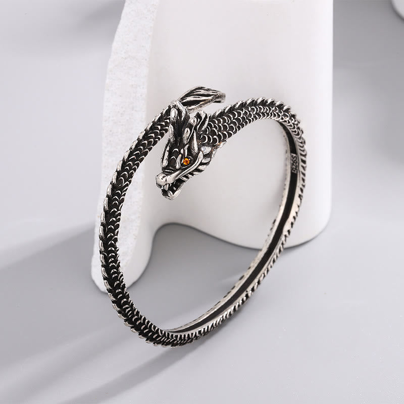 Nimara Ritual Dragon Scales Pattern Luck Protection Bracelet Bangle