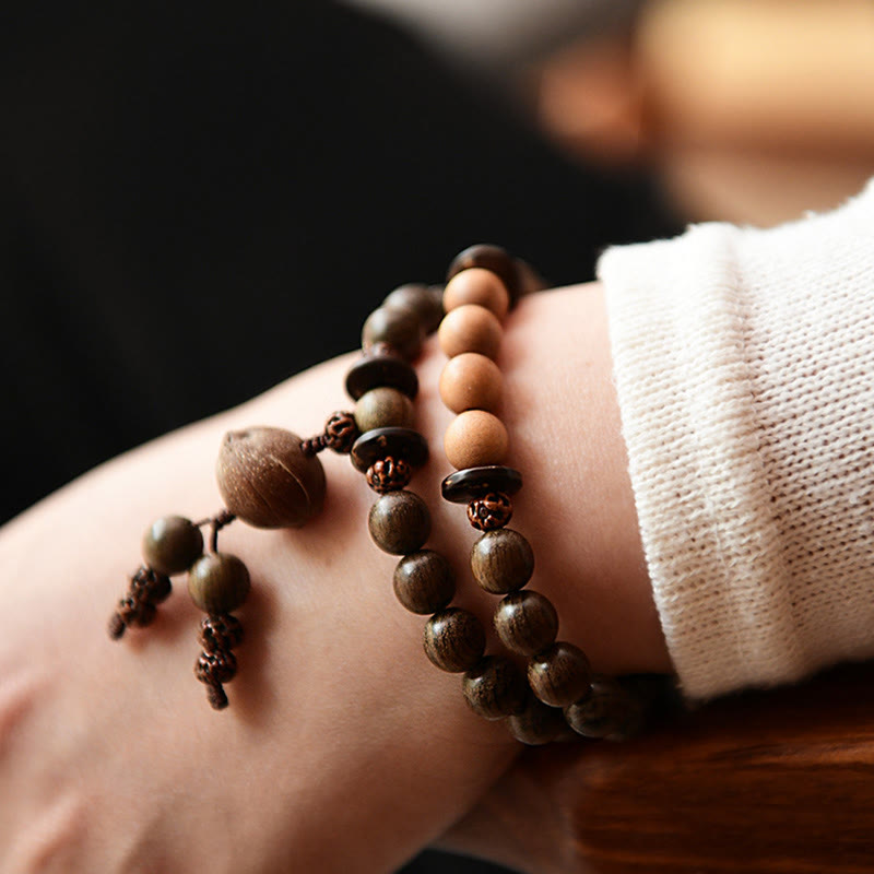 Nimara Ritual Tibetan Sandalwood Protection Charm Mala Bracelet