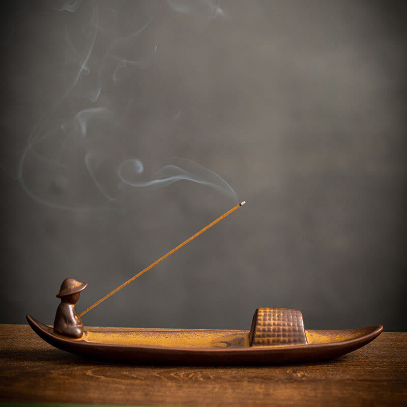 Nimara Ritual A Lonely Fisherman Afloat Ceramic Healing Incense Burner